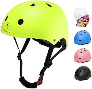 iOutdoor Skateboard Helmet Kids Bike Helmet, 58-61 cm, Ajustable Lightweight, for Age 13 or Above Boys Girls Teens Big Kids Adults, Helmet for Cycling Roller Skating Scooter Bicycle (Green, L)