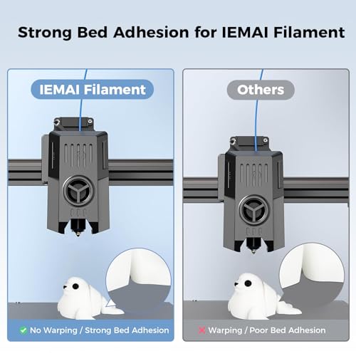 Image of IEMAI Black PETG Filament 1.75mm 1kg, Tough & Durable 3D Printer Filament 30-300mm /s Printing Compatible with Bambu Lab, AMS, AMS Lite, Dimensional Accuracy + /- 0.02mm