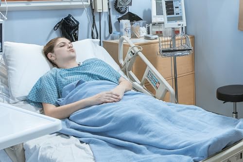 Image of 3 Pack - Blue Hospital Gown with Back Tie / Hospital Patient Gown with Ties - Fits Small - XL