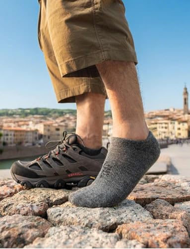 Image of Juclise Alpaca Wool Lightweight No Show Hiking Socks Breathable Moisture Wicking Cushioned Anti Blister Merino Outdoors
