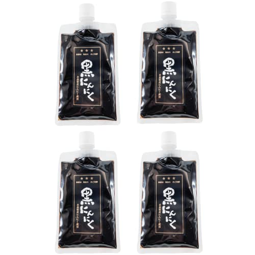 【 黒にんにく専門店まきのや 】青森県産 黒にんにく 100%使用 ペースト 高級万能調味料 150g×4袋 計600g 国内生産 添加物不使用 無加水 スーパーフード キャップ付き 4個セット