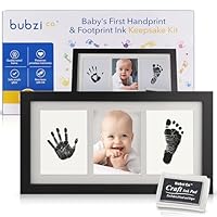 Bubzi Baby Hand & Footprint Kit - Baby Keepsake New Mom Gift - Baby Hand Print & Baby Footprint Kit with Ink Pad for Baby Hand & Footprints - Unique Baby Shower Gifts for New Parents (Jet Black)