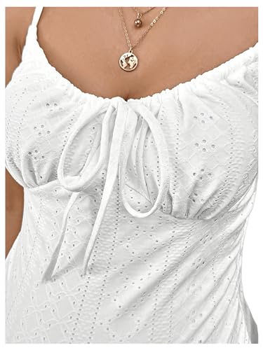 Verdusa Women'S Maternity Tie Front Sleeveless Short Bodycon Cami Dress White Medium thumb #2