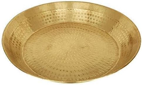 Brass Parat For Dough Making Pital ki Paraat Dough Kneader For Baking Kitchen Atta Parat Brass Handmade Platter Parant Size 12 inch