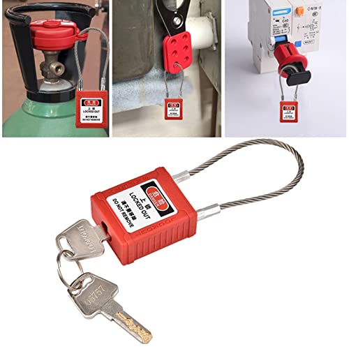 Industrial Safety Lockout Padlocks with Extra Long Wide Shackle and Flexible Cable Key Lockout Tagout Locks - Image 2
