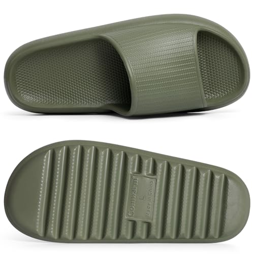 Image of Comwarm Cloud Slide Sandals for Women Men Ultra Comfort Recovery Pillow Slippers Soft Summer Beach Shoes with Low Arch Support
