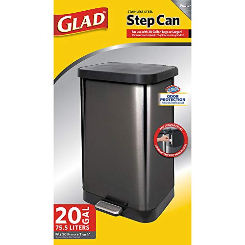 GLAD 20 Gallon Pewter Trash Can - Image 7