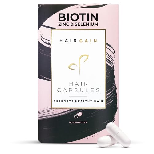 Hair Gain Biotin Supplement for Hair Growth | Promotes Fuller, Thicker Hair Growth with Enhanced Vitamins Complex | Hair, Skin & Nails Support for Women | Vegan Capsules - 1 Month Supply