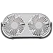 Mini ventilateur électrique à charge USB à double tête portable en ABS et silicone pour effet de refroidissement pour chambre à coucher, étude, bureau (blanc cassé, type tour de Pise inclinée)