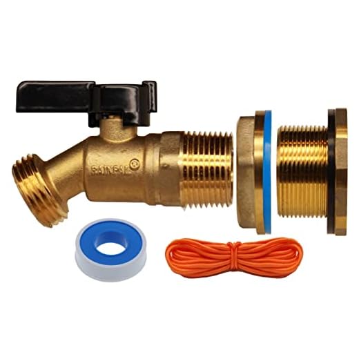 RAINPAL Brass Rain Barrel Quarter Turn Ball Valve Spigot with Bulkhead Fitting