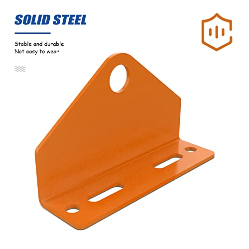 2 Pcs Universal Zero Turn Mower Trailer Hitch 3/16" Thick And Strong Steel Mower Hitch Plate Heavy Duty 3/4" Lawn Tractor Hitch Golf Cart Hitch With 4 Bolts (Orange) #TOP4