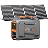 POWKEY Portable Powerstation 100W with 40W Solar Panel, 27000mAh/99Wh Solar Generator Camping Power Pack Emergency with 230 V AC Output / 18 W USB-A/USB-C for Motorhome Camping