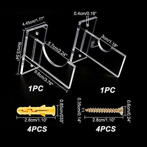 Ahandmaker Acrylic Baseball Bat Wall Mount Bat Display Rack Holder Stand Clear Baseball Bat Display Case Baseball Bat Horizontal Rack Wall Baseball Bat Bracket Softball Holder With Screws #TOP1