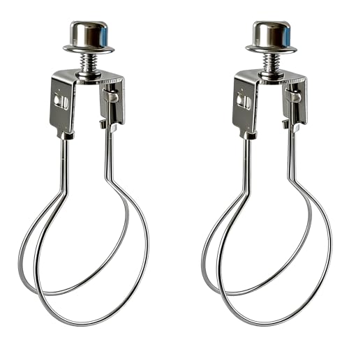 Lamp Shade Adapter Clip On Bulb 2 Pack Lamp Shade Holder for Spider Lampshades Lamp Harp Alternative Bulb Clip Adapter with Finial for Table Lamps Floor Lamps DIY & Vintage Lamp Repair Silver