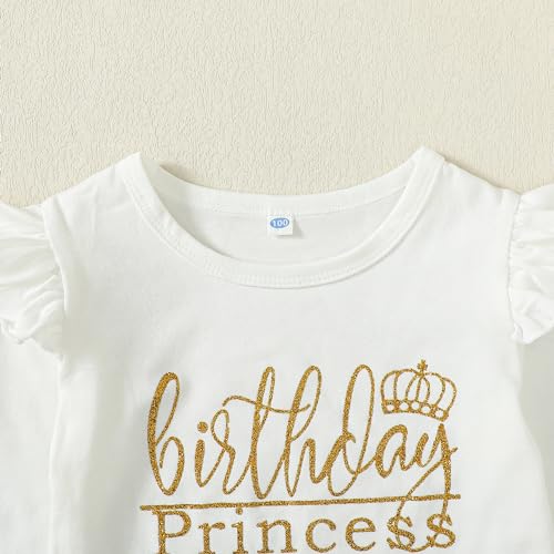 Image of LYSMuch Toddler Girls Long-Sleeve Birthday Outfits Shirt | 2T-10Y Mesh Tutu Skirt Set cake party