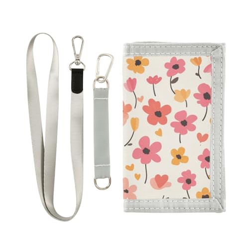 Boys Trifold Outdoor Sports Wallet for Kids Wallets Credit ID Card Slim Small Coin Purses Little Flower