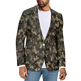 ZWPINITUP Men's Camouflage Blazer Jacket Xmas Casual One Button Holiday Suit with Pockets 8 Sizes