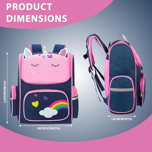 Image of Storite School Backpacks for Girls Stylish Bags for Girls Kids 7-12 Years Old Cartoon Water Resistant Backpack Durable Burden Relief School Bag Birthday