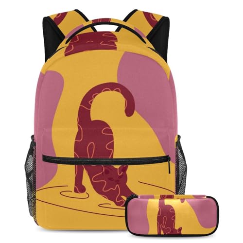 Sac d'école pour garçons filles avec trousse à crayons, cartable livre voyage