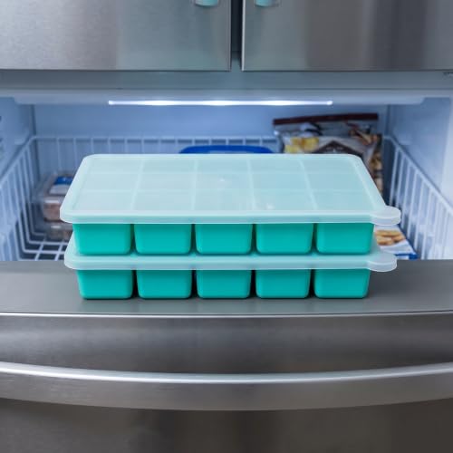 Bandeja grande para cubitos de hielo de silicona con tapa miniatura 3