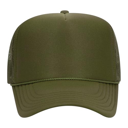 Image of OTTO Polyester Foam Front 5 Panel High Crown Mesh Back Trucker Hats in 97, Bulk, Wholesale