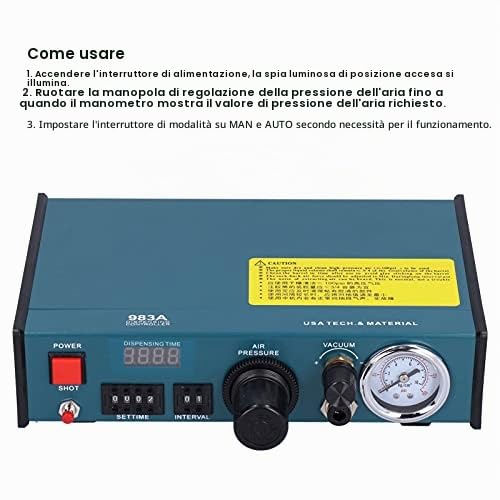 Distributore Automatico Colla, Dispenser di Colla Semiautomatico Dispenser di Adesivo Liquido con Display Digitale Operazioni Semi-Automatiche/Manuali(AC220V EU Plug)