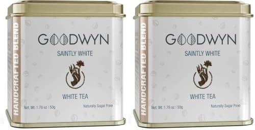 Image of Goodwyn White Tea (50g) | Authentic |Non Bitter Handpicked Loose Leaf Tea in Reusable Tin Can | Premium Hamper Gift Souvenir (Pack of 2)