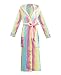 Burklett Women's Robe Plush Hooded Printed Flannel Fleece Bath Robe w/Side Pockets,Crowns