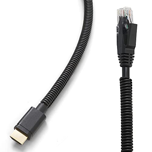 Zhiyo 20Ft 1/4” Wire Loom Split Tubing Auto Wire Conduit Flexible Cover | High Temperature Heat Resistant -40F To 257F | Plastic Cover For Electrical Wires & Cables, Black #TOP2