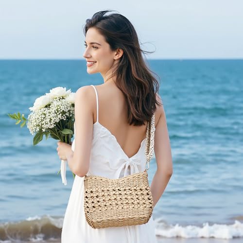 Herald Small Summer Crossbody Bags for Women, Beach Handmade Straw Woven...