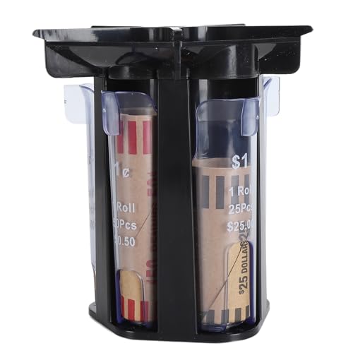 コインカウンター コインソーターチューブ ABS 5 in 1 コインオーガナイザー チェンジカウンターホルダー 素早く正確な仕分けが可能 頑丈で耐久性のあるデスクトップコインホルダー 家庭やオフィスでの使用に最適
