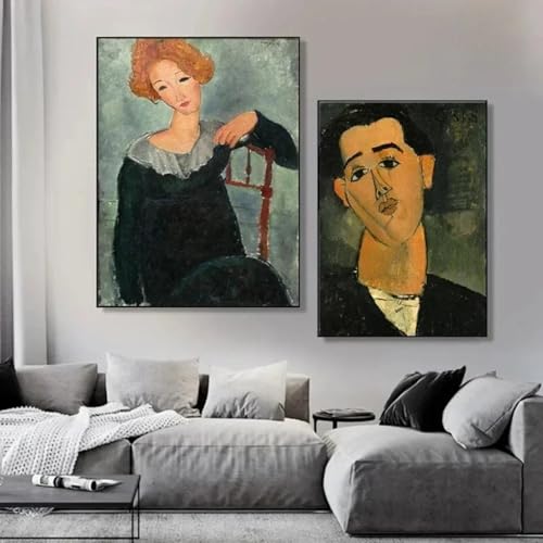 Affiches Amedeo Modigliani de peinture sur toile salon moderne 2x