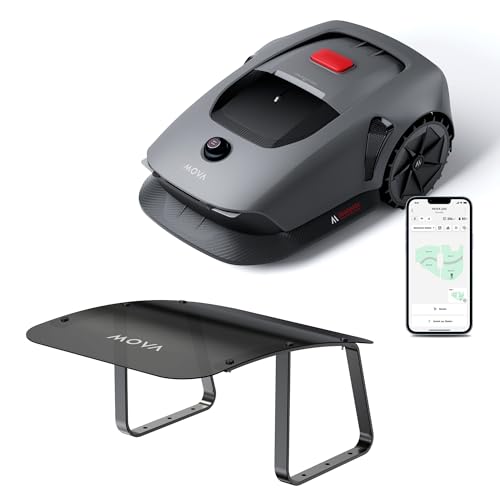 MOVA 600 Kit+Garage Combo, Rasenmäher Roboter mit 81x Ersatzmesser,3D-LiDAR Mähroboter ohne Begrenzungskabel, Genaue Kartierung 800 m², Smarte Hindernisvermeidung, App-Steuerung, U-förmiges Schneiden