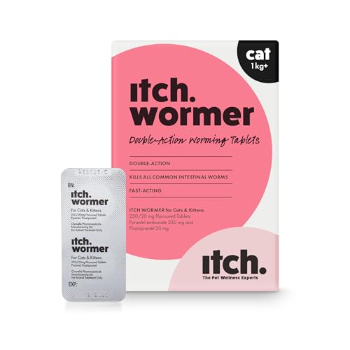 Price comparison product image Itch / Worming Tablets for Cats 1kg+ / 2 Tablet / Treats Roundworms and Tapeworms / Kills Worm Larvae