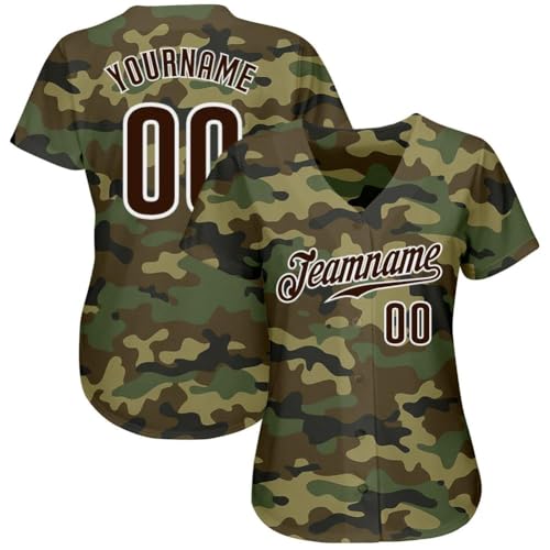 Personalizada Camiseta de Béisbol Camuflaje para Mujeres, Hombres y Jóvenes con Nombre, Número y Logo Impresos, Uniforme Deportivo de Softbol y Béisbol miniatura 2