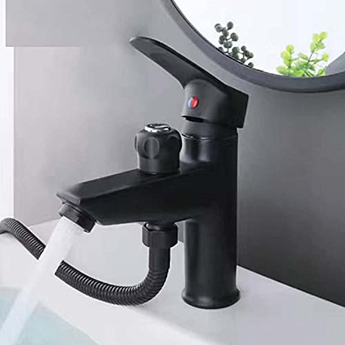 CYSJ Robinet De Salle De Bain Cascade Salle Bains Matériaux Construction Quincaillerie Robinet Lavabo Monotrou Cuivre Bouton À Double Usage Douche Externe Lavabo Chaud Et Froid Placage – vue 7