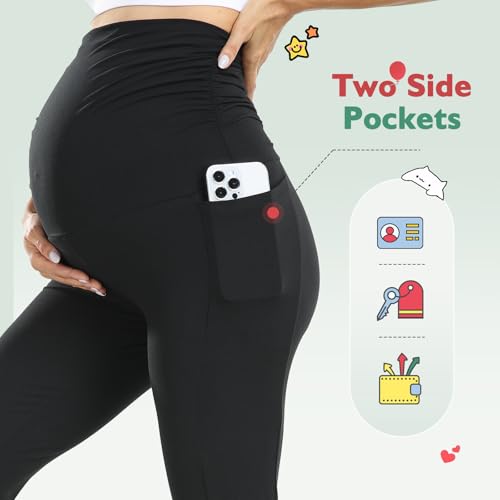Variante de Nlieanuc leggins premama cintura alta con bolsillos