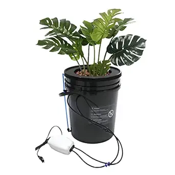 Hydroponics Growing System Kit 5-Gallon Deep Water Culture Recirculating Drip Grow System Indoor Garden Grow System with Hose, Air Pump, and Air Stone (1 Bucket + Drip Irrigation)