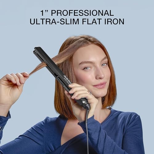 BaBylissPRO Lisseur numérique ultra-mince Nano Titanium, 5 LED Température numérique jusqu'à 450F, Fer plat professionnel, Plaques de titane véritable et chauffage en céramique