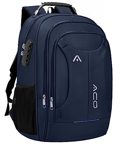 Mochila Bolsa Masculina Feminina Notebook Reforçada Anti Furto Semi Impermeável Escolar Faculdade Trabalho Viagem Resistente Executiva Cabo De Aço Saída Usb SAÍDA Fone DE OUVIDO (AZUL)