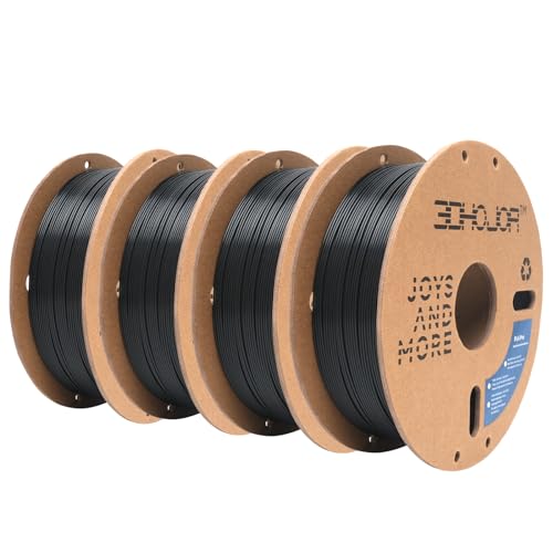 Image of 3DHoJor PLA Pro (PLA+) Filament 1.75mm 3D Printing Filament 1kg*4 Bundle Cardboard Spool Dimensional Accuracy + /- 0.03 mm-4 Pack Black