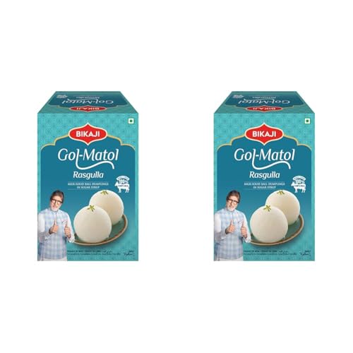 Image of Bikaji Gol Matol Rasgulla - Soft, Fluffy & Juicy Bengali Rasgullas | Rosogolla | Fresh Local Milk | State of the Art Manufacturing | Tin Can Sealed for Freshness | 1.25 kg Pack (Pack of 2)