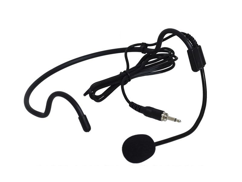 Replacement Headset Microphone for QTX Wireless Bodypack Transmitter 3.5mm Threaded Jack, Unidirectional, Black