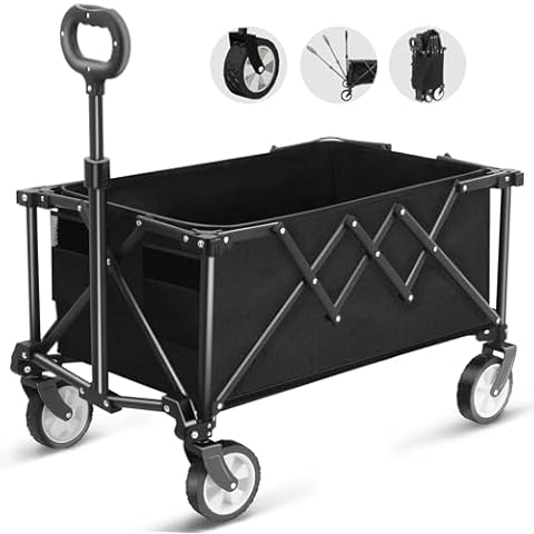 HOFTME Foldable Cart with All-Terrain Wheels Cover