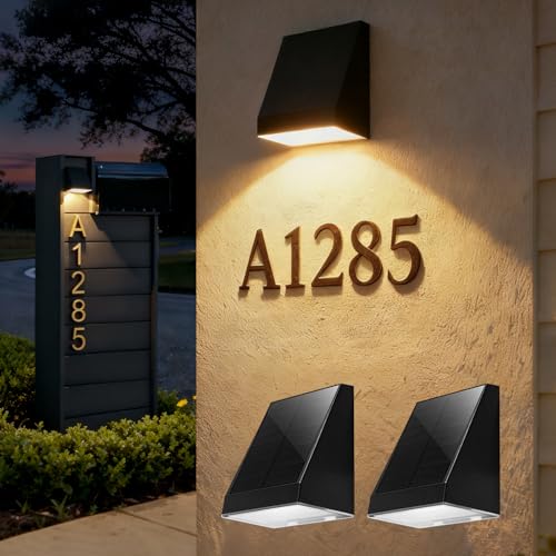 Solar Mailbox Light Warm White Outdoor Waterproof for Address House Number