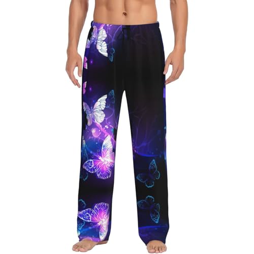 Pantalon de pyjama pour homme imprimé papillons EdWal Noir XXL