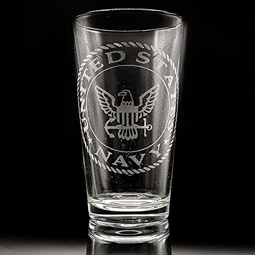 Miniatura 3 de VINTAGE AIR FORCE EMBLEM Engraved Beer Pint Glass  Great Patriotic Military Veteran Drinking Gift Idea!