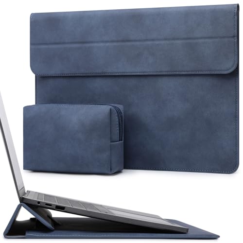 Housse MacBMook Air 15 M3 M2 en bleu marine avec support intégré pour Surface Laptop