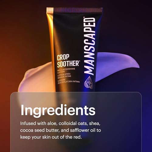MANSCAPED® Crop Soother™ Płyn po goleniu do pielęgnacji pachwin – z dodatkiem aloesu, koloidalnego owsa, masła shea, masła z nasion kakaowca i oleju szafranowego o działaniu kojącym i łagodzącym