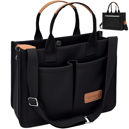 Large Canvas Tote Bag for Women, Crossbody Purse Handbag Shoulder Totes Bags (Black)